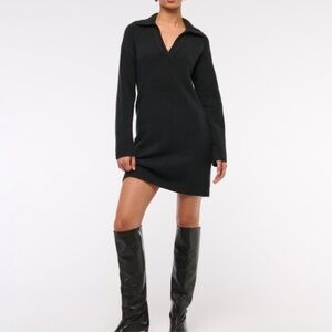 Sold on Depop - Abercrombie & Fitch Black Long Sleeve Dress